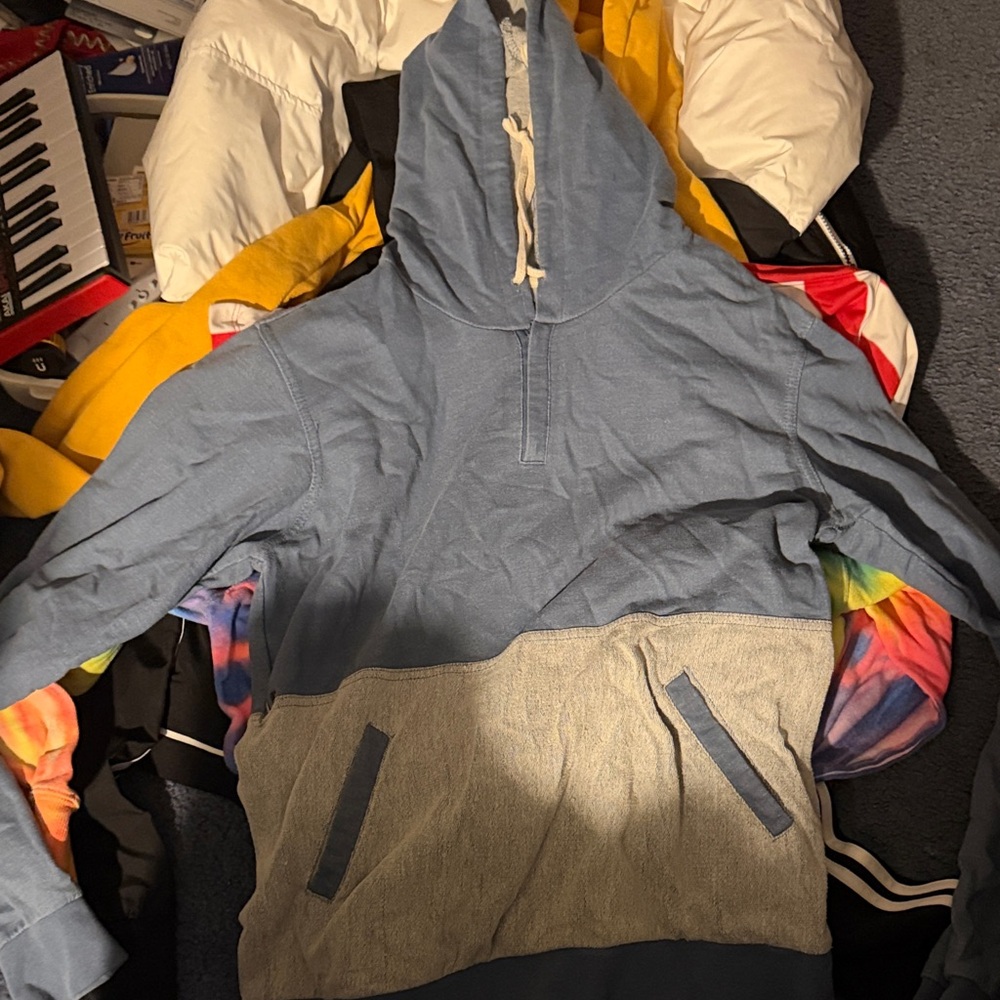 Rusty Blue and Gray Hoodie
